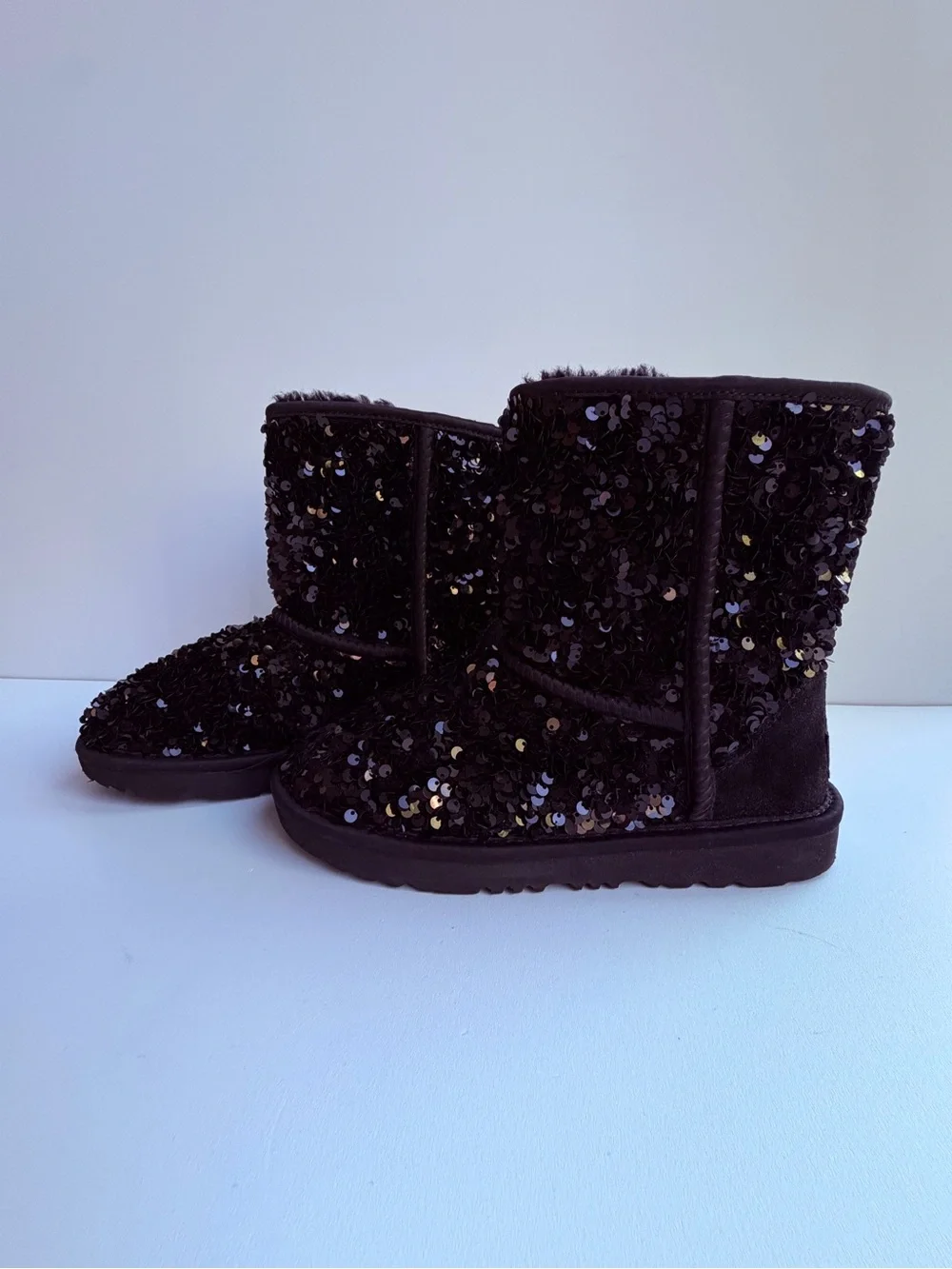Ugg Girl’s Black Sequin Winter Boots Size 3